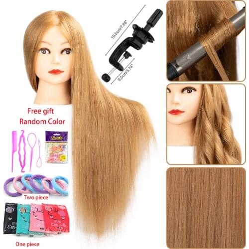 60 cm With Long 85% Real Hair Female Mannequin Training Head Styling Head Dummy Dolls Manikin Head For Hairdressers Hairstyles