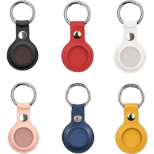 Hot Sale AirTag Case Cover Basic Leather with Key Ring Designed for AirTag Case Accessories