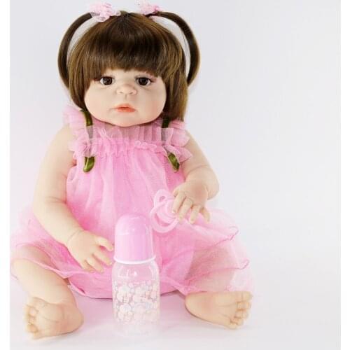 DollMai bebe doll full silicone baby dolls alive 23"57cm newborn girl toddler doll gift bonecas reborn corpo de silicone real