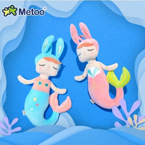 Metoo Doll Soft Plush Toys Stuffed Animals For Girls Baby Cute Cartoon Angela Mermaid For Kids Boys Christmas Birthday Gifts
