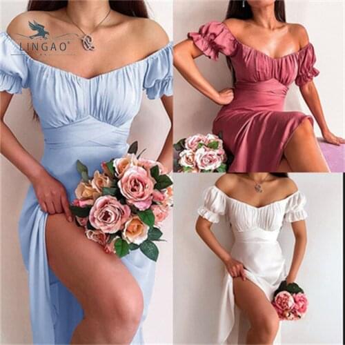 Летние платья с рукавами LINGAO China At AliExpress