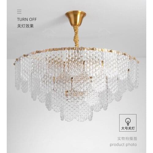 Living room chandelier creative personality dining room bedroom villa simple Nordic post-modern light luxury crystal lamp