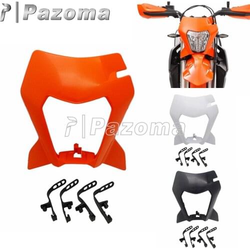 Motocross Headlight Mask ABS Plastic Headlight Fairing Daul Sport Dirt Bike Supermoto Headlight Housing For 690 Enduro SMC R