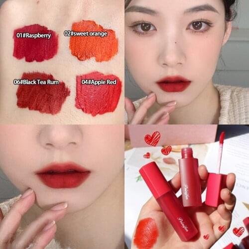 4 Colors Matte Velvet Lip Gloss Waterproof Sweatproof Lipstick Longlasting Sexy Red Lip Glaze Nonstick Cup Lip Tint Makeup TSLM1