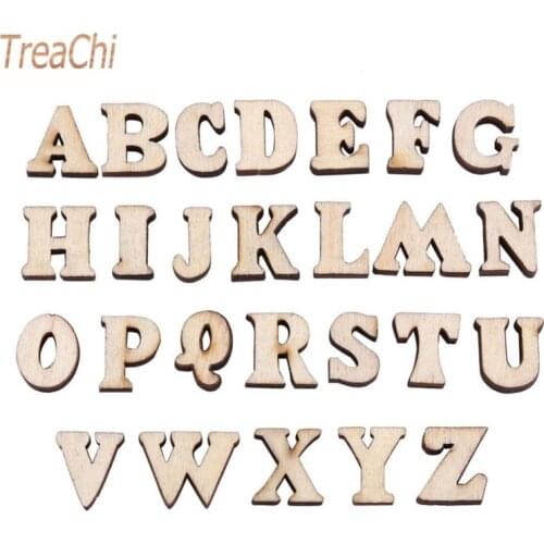 100Pcs Mixed A-Z Letter&Alphabet Natural Wooden Number Sticker Wood Letter Craft Flatback Scrapbooking Decor Hot