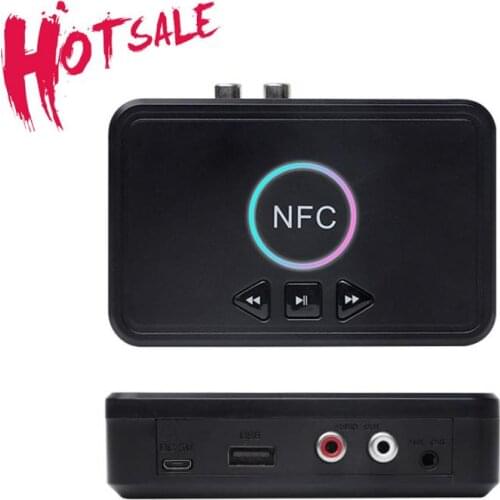 NFC 5.0 Bluetooth Receiver A2DP AUX 3.5mm RCA Jack USB Smart Playback Stereo Audio Wireless Adapter For Car Kit Speaker