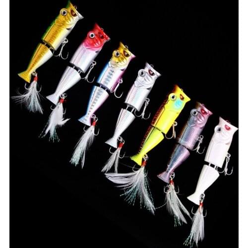 New 1pcs Fishing Lures 8cm 14.7g Topwater Popper Bait Pesca Fish Artificial Hard Bait Wobblers Plastic 2 Section Fishing Tackle