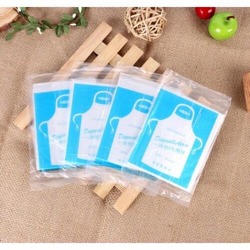 Disposable Apron Cooking Cleaning Plastic Aprons Transparent Easy Use Kitchen Aprons For Women Men Fast Shipping SN2990