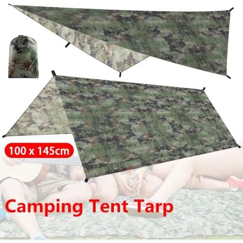 Portable Camouflage Camping Awning Waterproof Canopy Tarp Tent Shade Ultralight Hunting Beach Hammock Sun Shelter Accessories