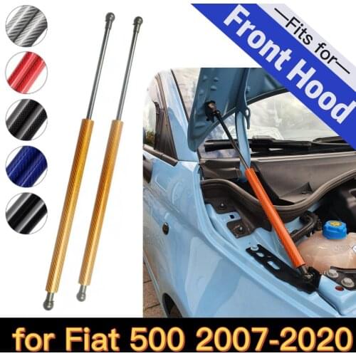 Gas Struts Lift Support for Fiat 500 2007-2020 Absorber Auto Front Bonnet Hood Modify Shock Damper Carbon Fiber