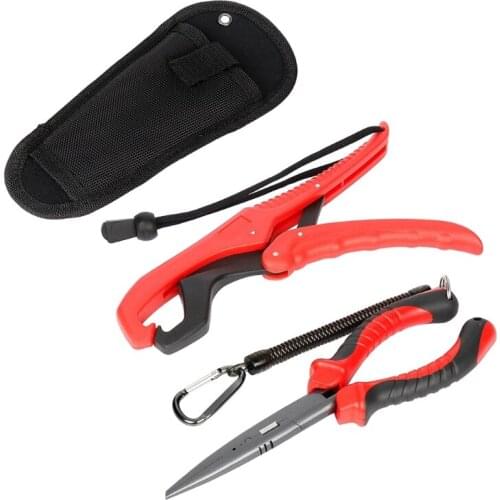 Fishing Plier and Fishing Gripper set 9" Lure Pliers Plastic Fish Grip Lip Clamp