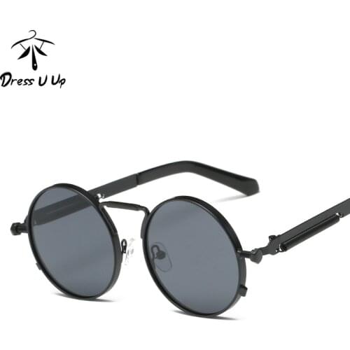 DRESSUUP New Color Steampunk Men Women Sunglasses Round Metal Retro Vintage Women Sun Glasses Brand Designer Mens Glasses UV400