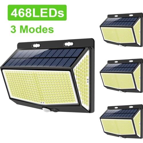 248 468 LED Solar Motion Sensor Lights Outdoor Solar Lamp Sunlight Powered Street Waterproof Wall Lamp For Garden Decor 1-4PCS