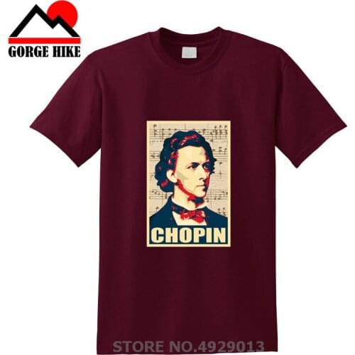 Great music artist poster Design t shirt genius Chopin Tees Shirts Talent musician Vintage Short Sleeves commemorate concert Tee