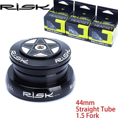 RISK Dual Use Bicycle Headset External Bearing Bike Headset 44cm For 1.5 Taper Pipe Fork or 26.5mm Straight Tube Frame