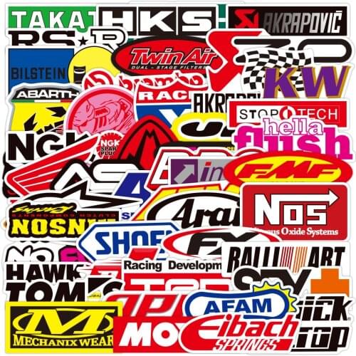 50PCS Graffiti JDM Racing Car Modification Waterproof Sticker Motorcycle Bicycle Helmet Motor Suitcase Laptop Trolley Stickers