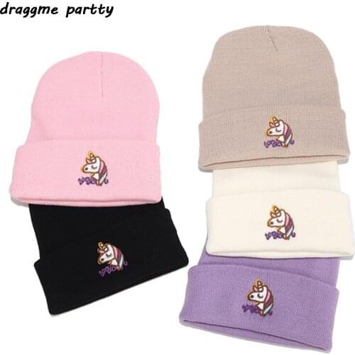 Unicorn Hat Pink Unicorn Beanie Girls Women Winter Warm Hat Nice Soft Knitted Hats Winter Hat Beanie For Women Girls