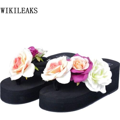 Woman Summer Wedges Shoes for Woman Vulcanize Shoes Platform Flip Flops Slippers for Women Casual Outside Slippers Chaussure