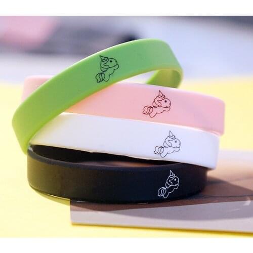 1PC 4 Colors Unisex Unicorn Silicone Bracelet Personality Waterproof Sports Wristband Fashion Jewelry Accessories for Men Women
