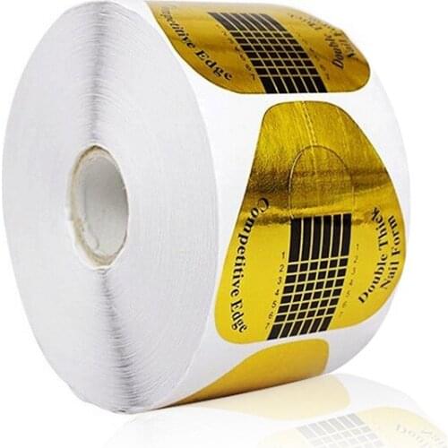 100pcs Golden Nail Art Tips Extension Forms Guide U Shaped Acrylic UV Gel DIY Nail Tool for Manicure NJ071