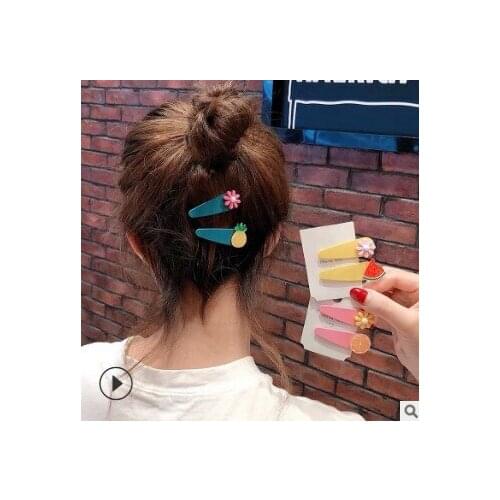 200pcs/lot DIY Multi Acrylic Hair Clips Children Fruit BB Clip Flower Hairpins Hair Care & Styling Accessories Tools HA635