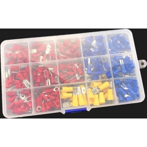 280pcs Wire Terminal Assortment Insulated Electrical Connector Spade Wire Crimp Assorted Full Insulated Fork U-type Set