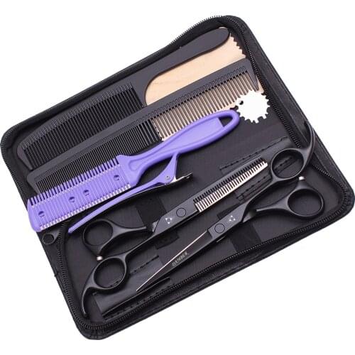 5.5 6.0 Barber Scissors 440C Professional Hairdressing Scissors Hair Thinning Shears Salon Hair Cutting Scissors Set 1008#-K-A
