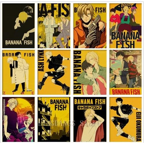 5D DIY Full Drill Diamond Painting Anime Cartoon Banana Fish Retro Diamond Embroidery Mosaic Cross Stitch Art Home Decor Gift