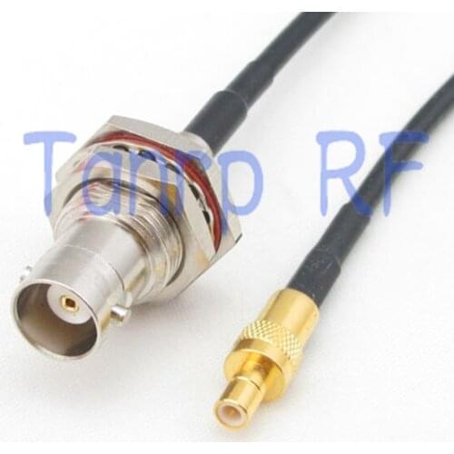 6in BNC female with nut bulkhead to SMB plug male RF connector adapter 15CM Pigtail coaxial jumper RG174 extension cord cable