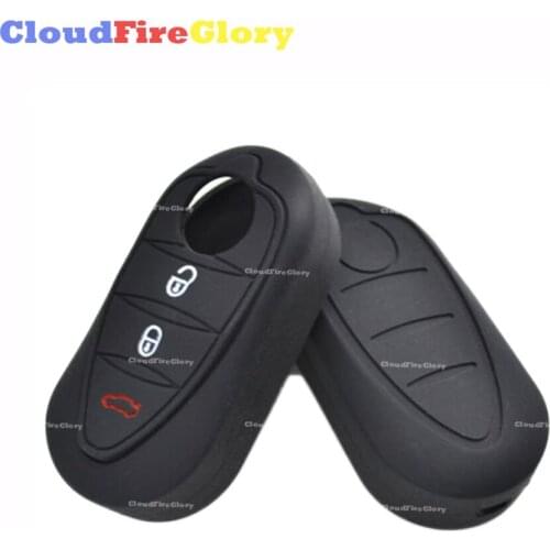 CloudFireGlory For Alfa Romeo 4C Mito Giulietta Black 3 Buttons Silicone Key Case Cover Shell