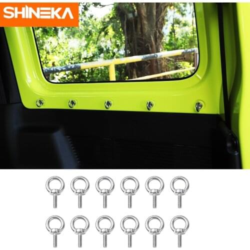 SHINEKA Interior Moulding Round Hole Screw Decorative Cover for Suzuki Jimny 2019+ Stainless Steel for Suzuki Jimny Car Styling