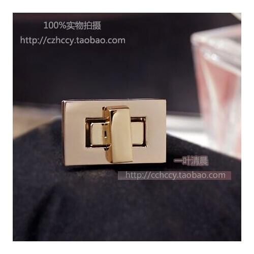 DIY alloy bag cover 2.7CM * 1.7CM small rectangular lock twist lock Bag hardware accessories locking buckle hasp