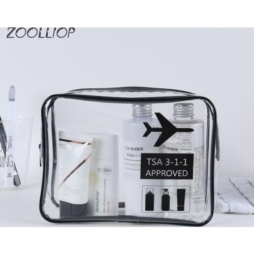Travel Transparent Cosmetic Bag PVC Women Zipper Clear Makeup Bags Beauty Case Make Up Organizer Storage Bath Toiletry Wash Bag
