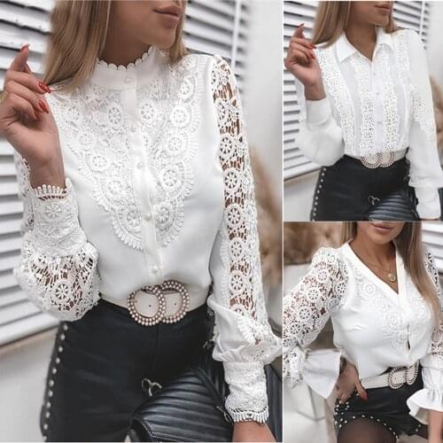 Ehuanhood Openwork Blouses
