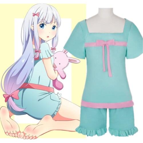 Eromanga Sensei Cotton Pajamas Sagiri Izumi Cosplay Costume Ero Manga Sensei Long Sleeve Short Sleeve Shorts Pajama Set in stock