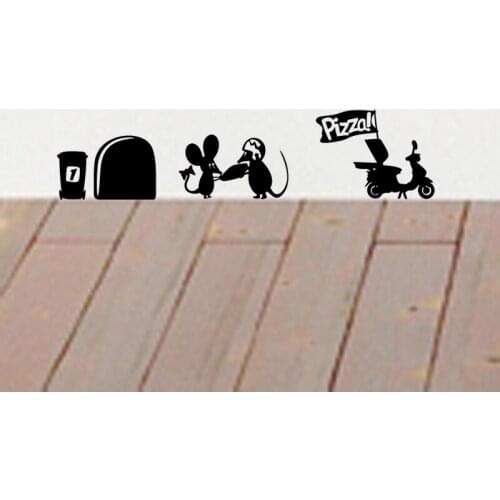 Creative interesting Cartoon Mouse Room Art Wall Sticker Childrens room Home Decoration Vinyl DIY Removable Wallpaper JG3432