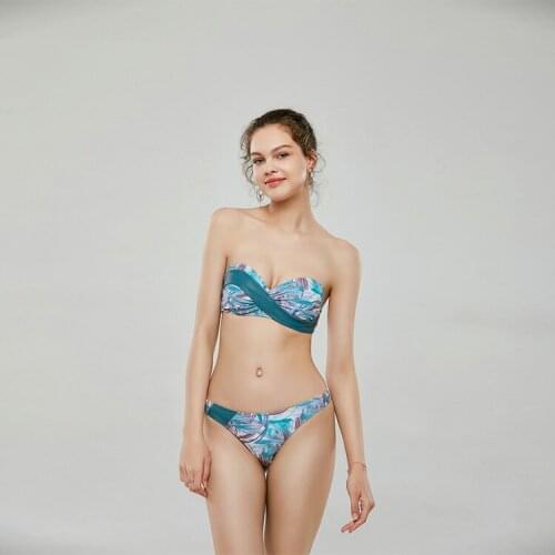 Bandeau Bikini Swimsuit Off Shoulder High Waist Bathing Suit