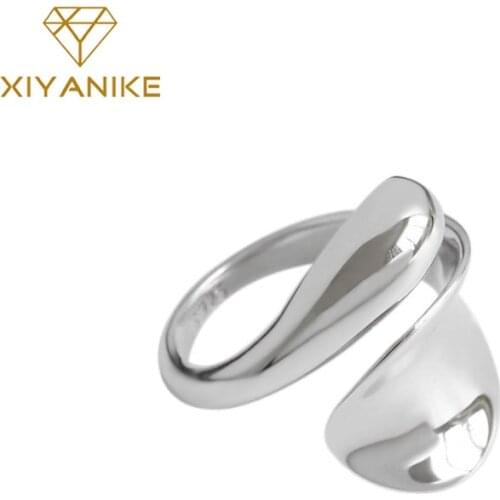 XIYANIKE Hot Sale 925 Sterling Silver Engagement Rings for Women Couple Trendy Minimalist Geometric Finger Ring Wedding Jewelry