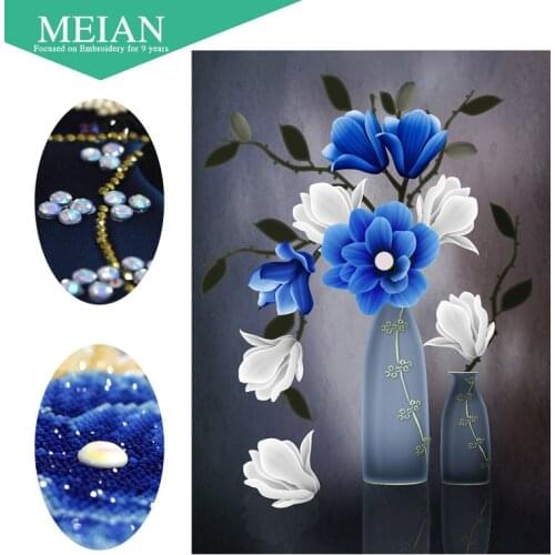 Meian 3D DIY Diamond Embroidery,5D Diamond painting,Diamond mosaic,flower,needlework,Crafts,Christmas,decor