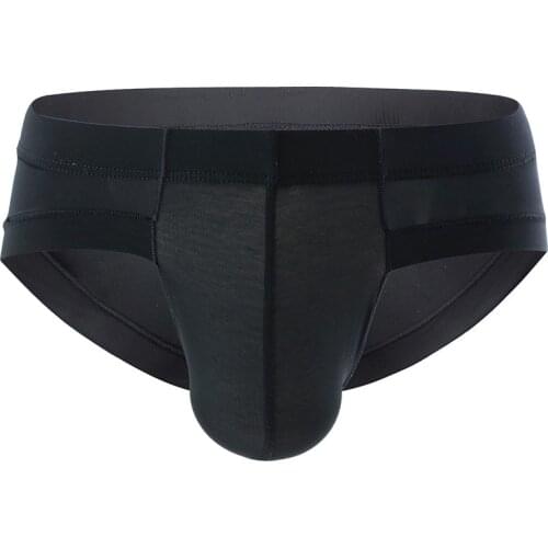 Mens Underwear Ice Silk Briefs Sexy Panties Male Mens Bikini Super Soft Brief Ice Silk Penis Pouch Jockstrap Underpants
