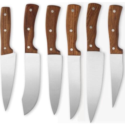 Damask Kitchen knives Set Professional Chef Slicing Boning Knives 5Cr15 Stainless Steel Wood Handle Sanding Blade Slicer Kits
