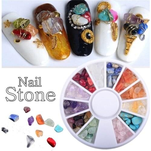 1box Colorful Mini Stones Nail Decorations Irregular Beads Tips Nail Decoration