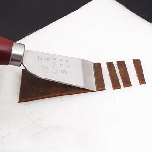 2019 New Trimming Knife DIY Leather Cutting Tool Stainless Steel + Solid Wood Leather Knife Blade Leather Tool