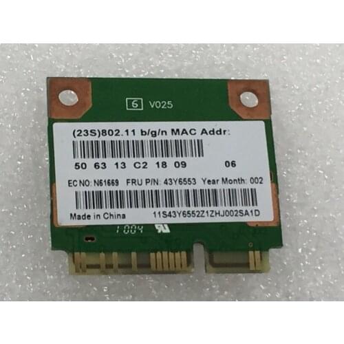 SSEA Wholesale for RealTek RTL8191SE 802.11 B/G/N half Mini PCI-e Wireless Wifi Card for Lenovo Thinkpad FRU P/N 43Y6553