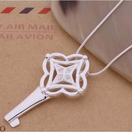 AN139 stearling silver color color Necklace silver color color fashion jewelry pendant The shape of a key /aveajmla agcaixja