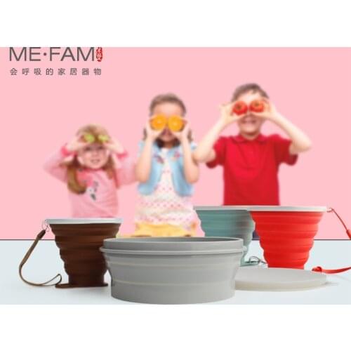 Outdoor Travel Portable Silicone Collapsible Bowl Folding Cup Set With Lids 27oz Food Storage Lunch Box Children Anti Fall Bowls