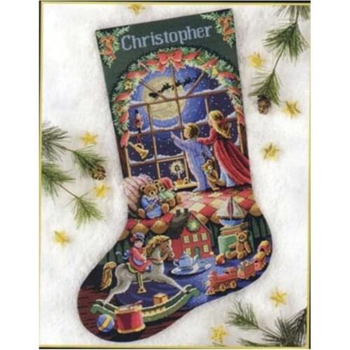 Christmas socks patterns Counted Cross Stitch 11CT 14CT DIY wholesale Chinese Cross Stitch Kits Embroidery Needlework Sets