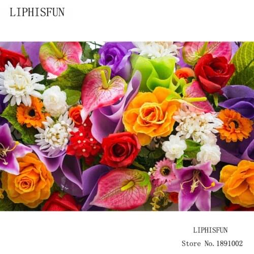 DIY Diamond Embroidery Colorful Rose 5D Diamond Painting Cross Stitch Full Square Rhinestone Home Decoration