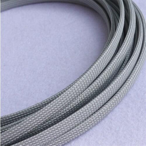 1/5/10/50/200 Meters Gray - High quality 4mm Braid PET Expandable Sleeving High Density Sheathing Plaited Cable Sleeves