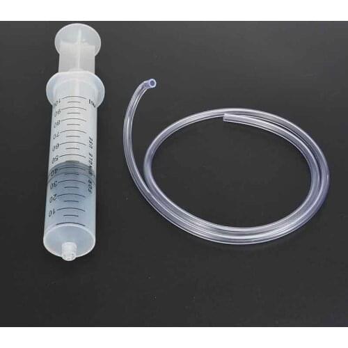 100ml Disposable Dosing Syringe with 80cm Clear Hose Plastic Syringe Measuring Nutrient Hydroponics For Measured Pets Nutrient